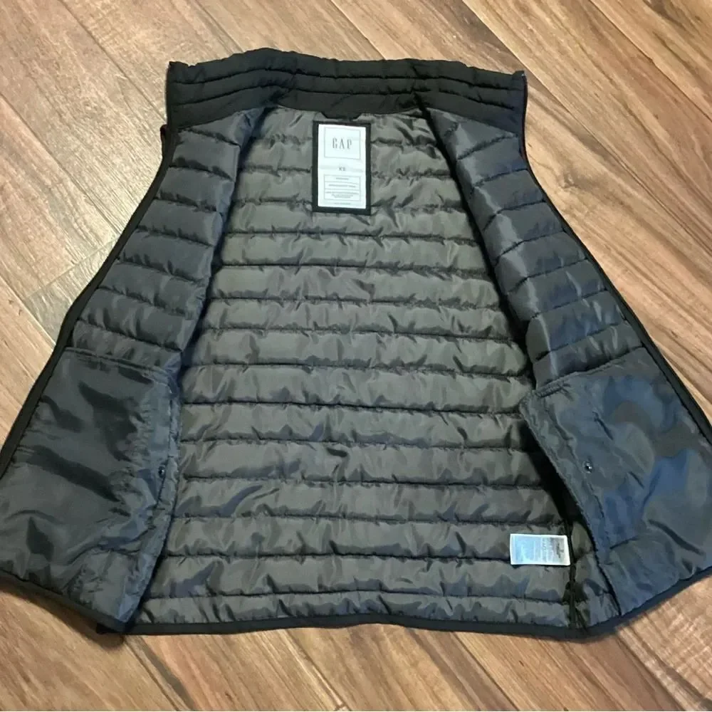 Gap Windproof Quilted Puffer Vest Water Resistant Full Zip‎ Small In Black